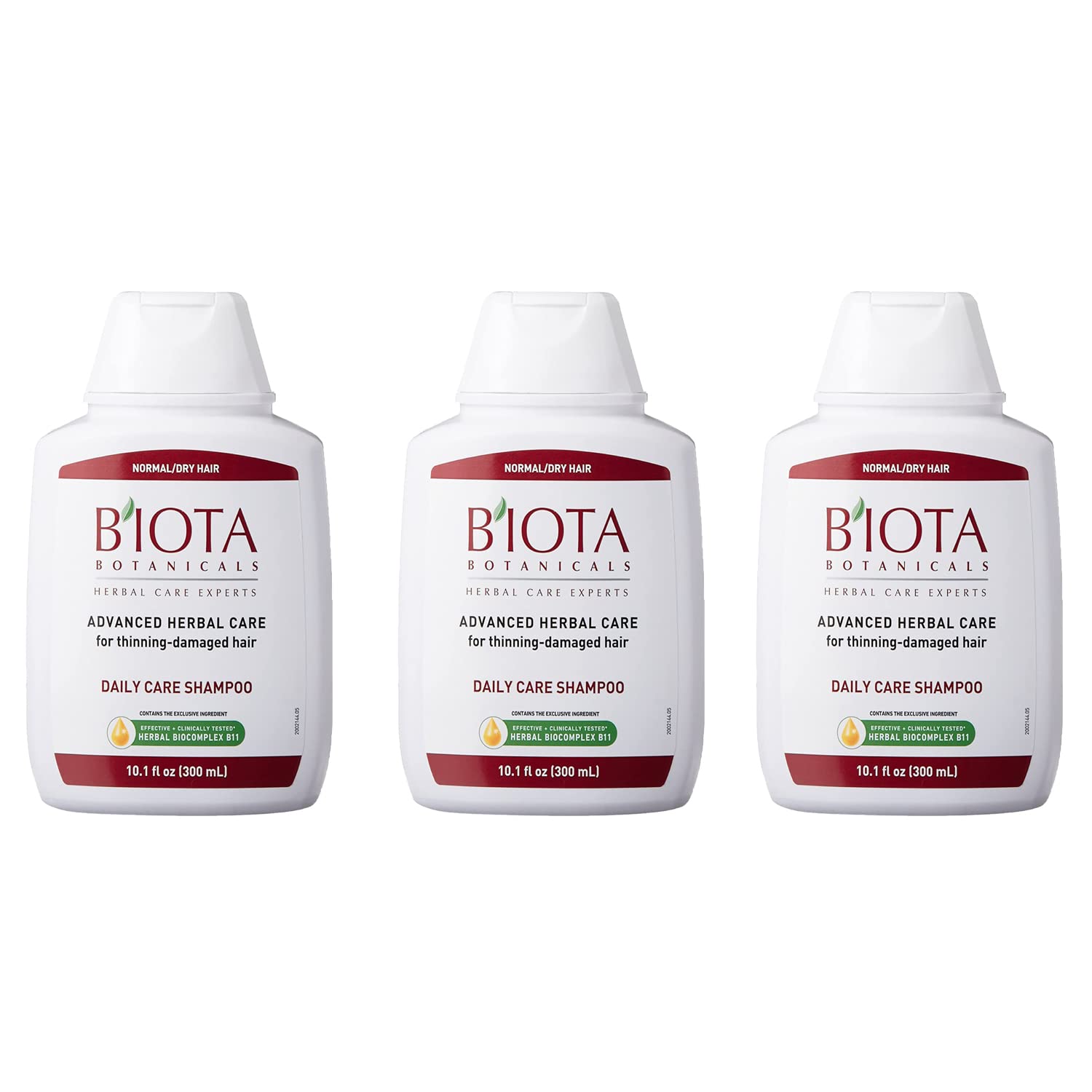 Biota B'IOTA Botanicals Daily Care Shampoo for Normal/Dry Thinning Hair — 10.1 oz Pack of 3