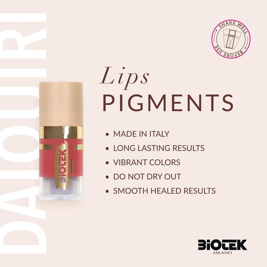 Biotek Daiquiri Lip Pigment – Bright Coral for PMU (0.24 fl oz) – Made in Italy