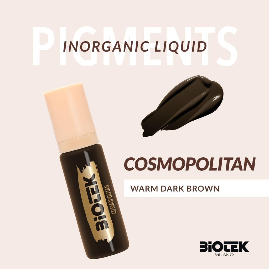 Biotek Brows Pigment Cosmopolitan – Inorganic Liquid, Extra Dark Brown (0.50 fl oz) Made in Italy