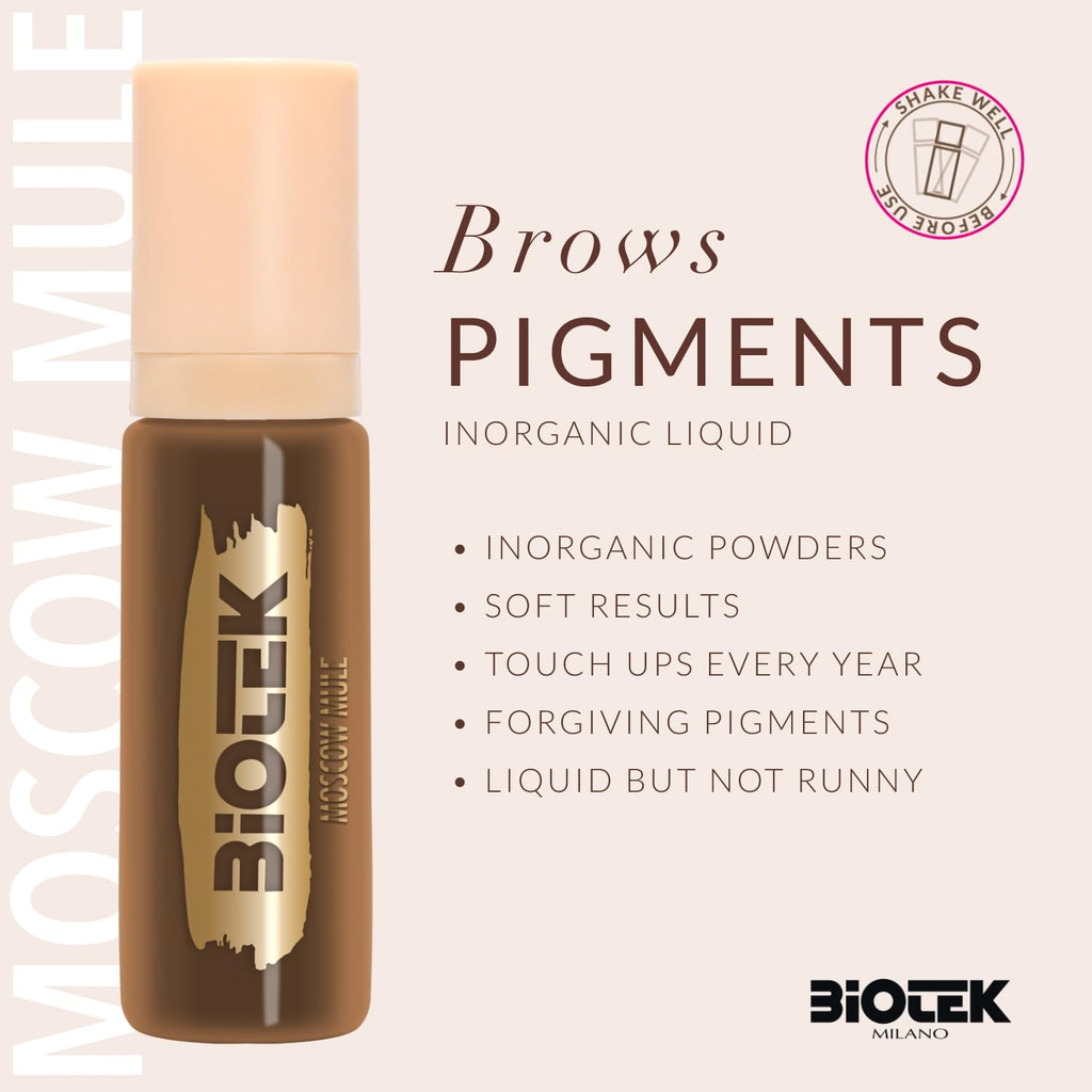 Biotek Moscow Mule Inorganic Liquid PMU Brow Pigment – Dark Blond/Light Brown (0.5 fl oz) – Made in Italy