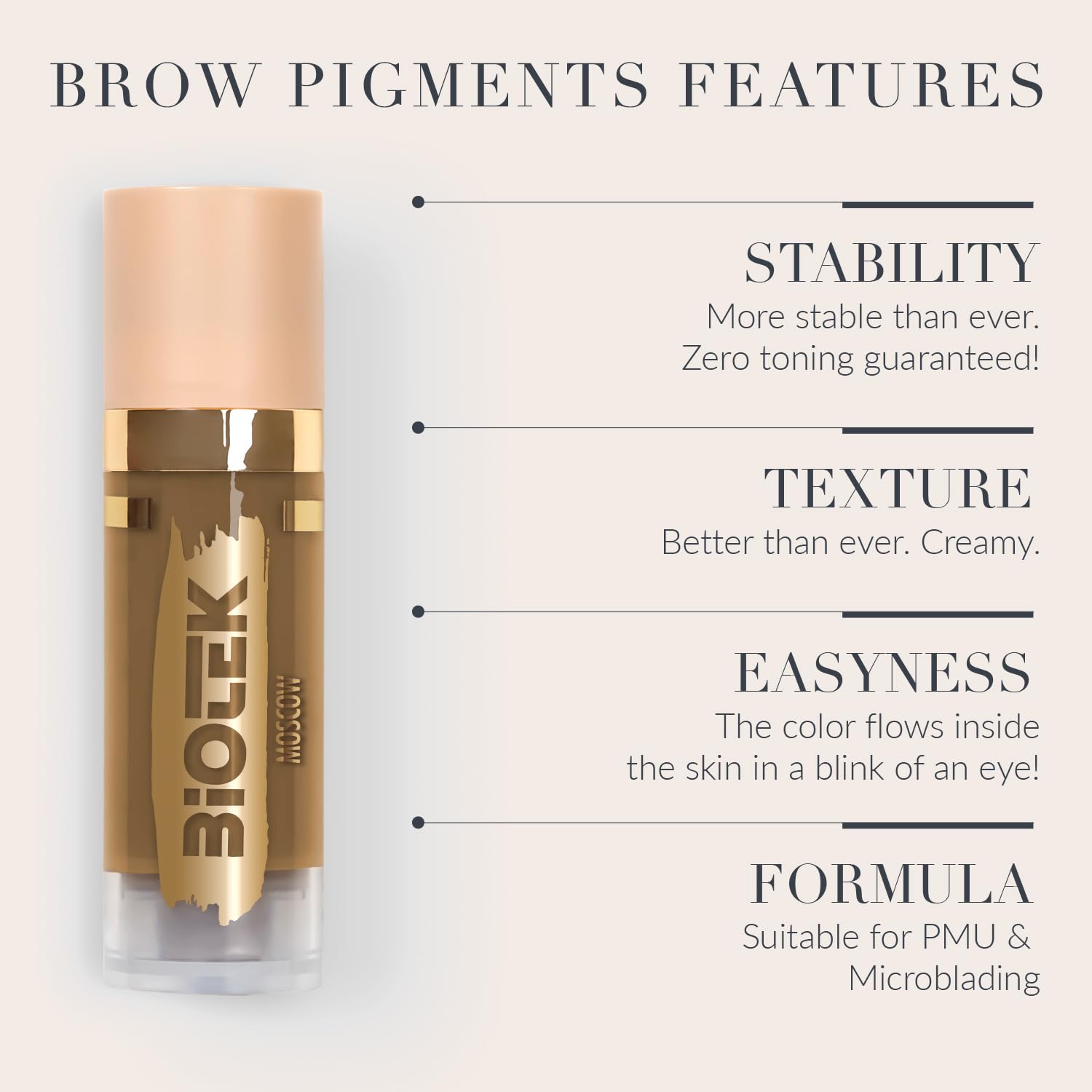 Biotek Moscow Brow Pigment Neutral Blond for PMU & Microblading — 0.61 fl oz | Made in Italy