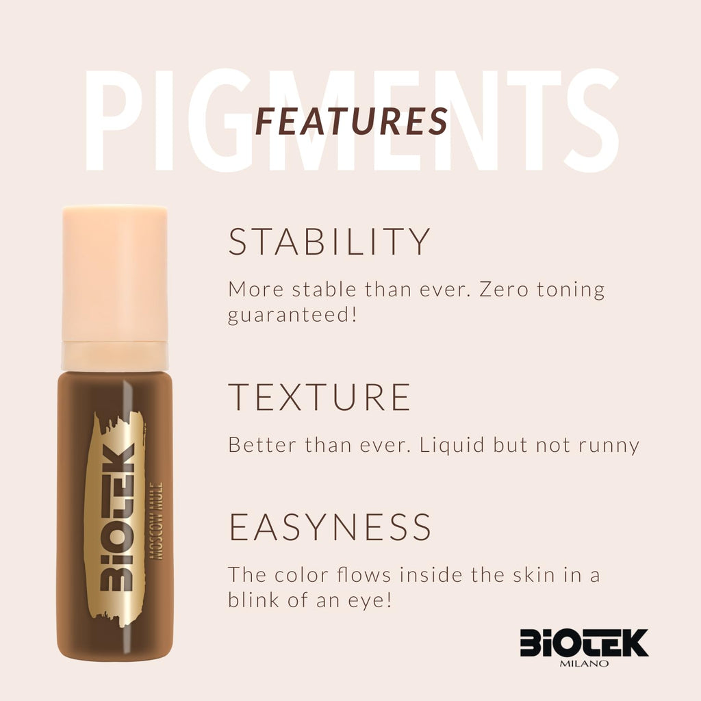 Biotek Moscow Mule Inorganic Liquid PMU Brow Pigment – Dark Blond/Light Brown (0.5 fl oz) – Made in Italy