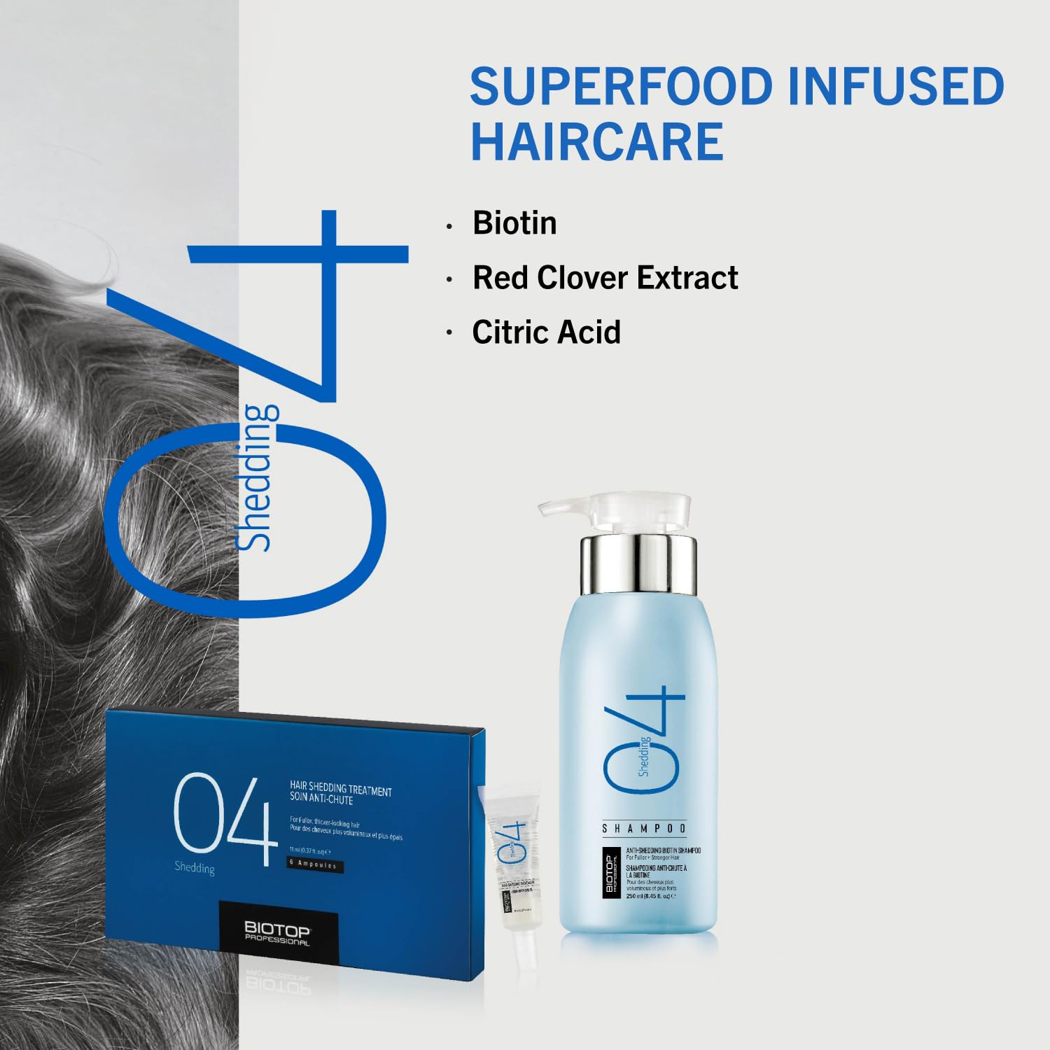 Biotop Professional 04 Hair Shedding Treatment Kit – Hair Strengthening with Vitamins & Amino Acids