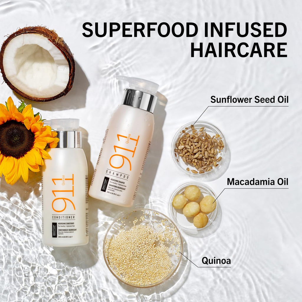 Biotop Professional 911 Quinoa Shampoo – Sulfate-Free Nutritive Shampoo with Argan Oil (16.9 fl oz/500 ml)