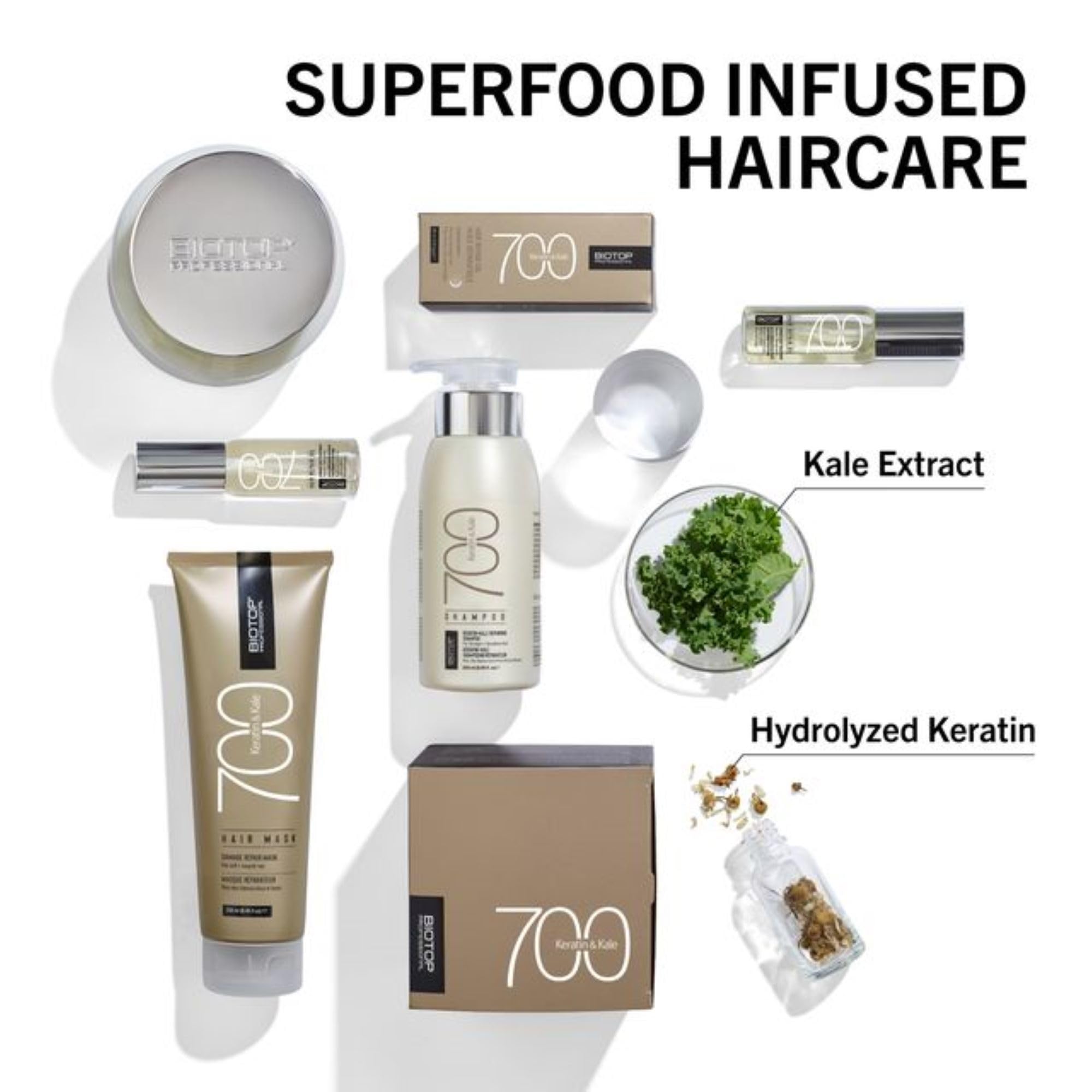 Biotop Professional 700 Keratin + Kale Hair Mask – Deep Conditioning for Thick, Dry, Color-Treated Hair | 8.4 oz