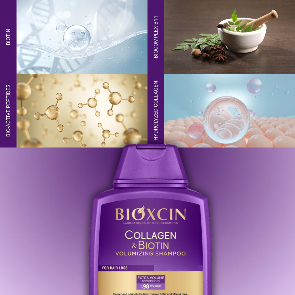 BIOXCIN Collagen & Biotin Volumizing Shampoo – Extra Volume, Sulfate-Free, 300 ml