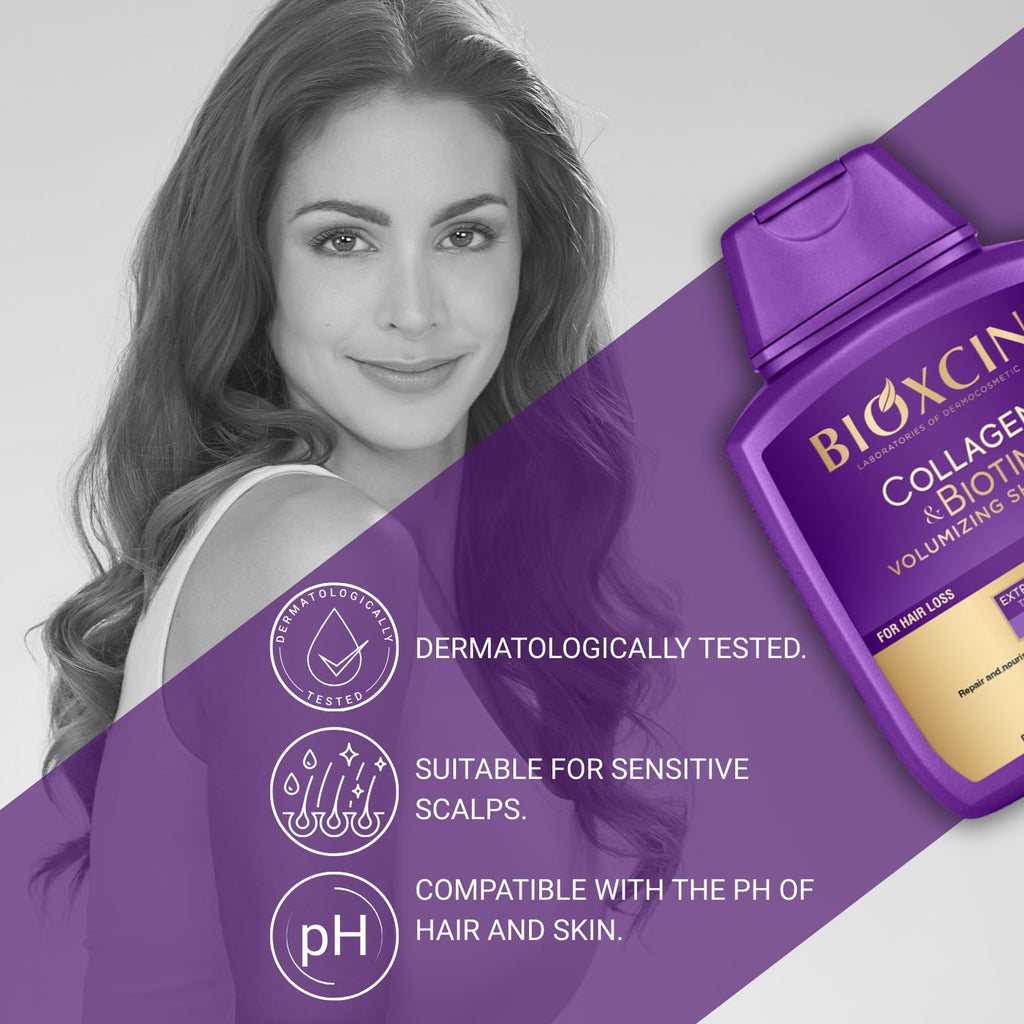 BIOXCIN Collagen & Biotin Volumizing Shampoo – Extra Volume, Sulfate-Free, 300 ml