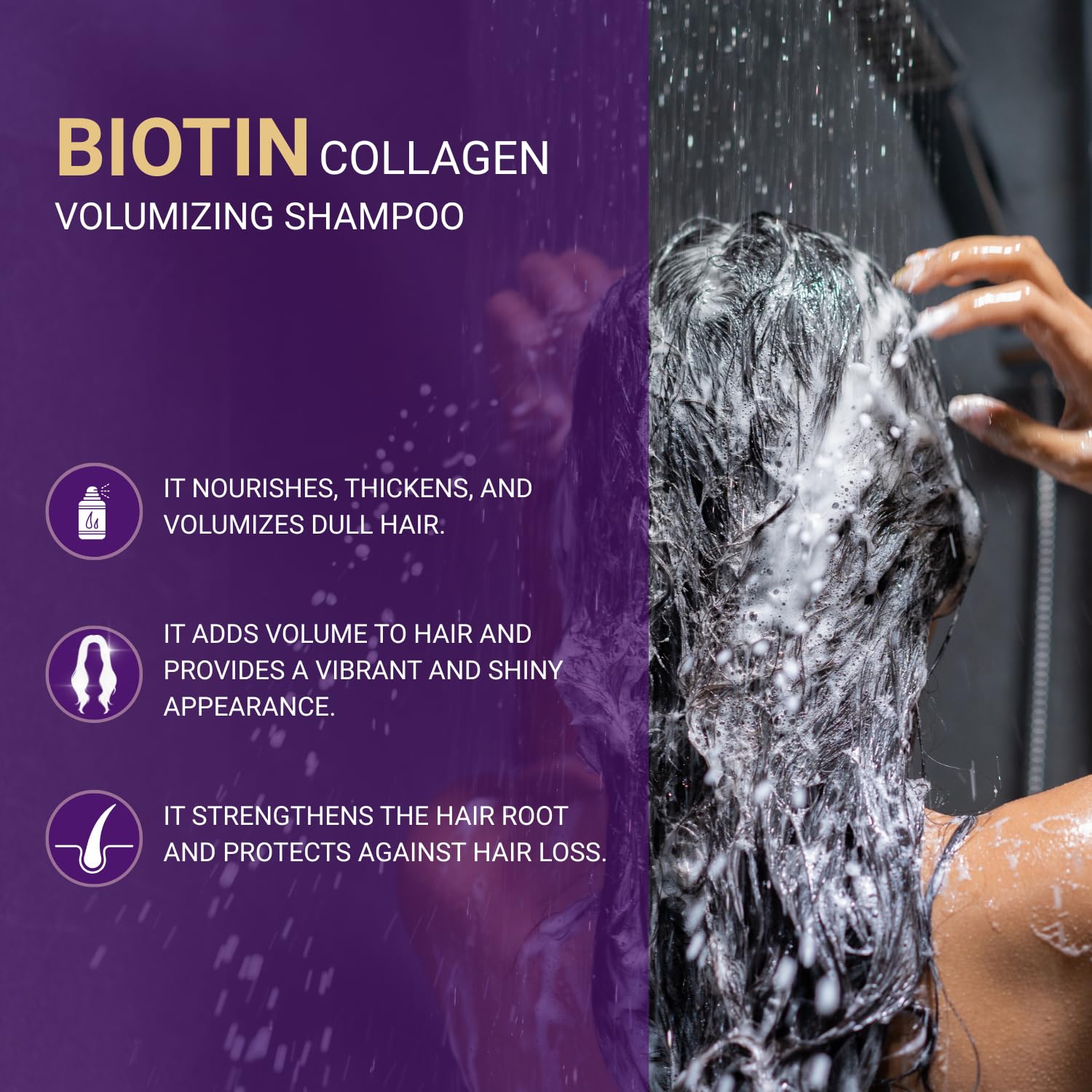 BIOXCIN Collagen & Biotin Volumizing Shampoo – Extra Volume, Sulfate-Free, 300 ml