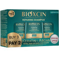 BIOXCIN Keratin & Argan Repair Shampoo – Bond Repair, Anti-Hair Loss & Growth Support, Sulfate-Free, 3 x 300 ml