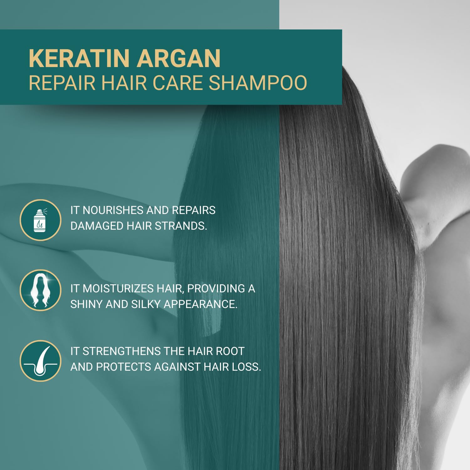 BIOXCIN Keratin & Argan Repair Shampoo – Bond Repair, Anti-Hair Loss & Growth Support, Sulfate-Free, 3 x 300 ml