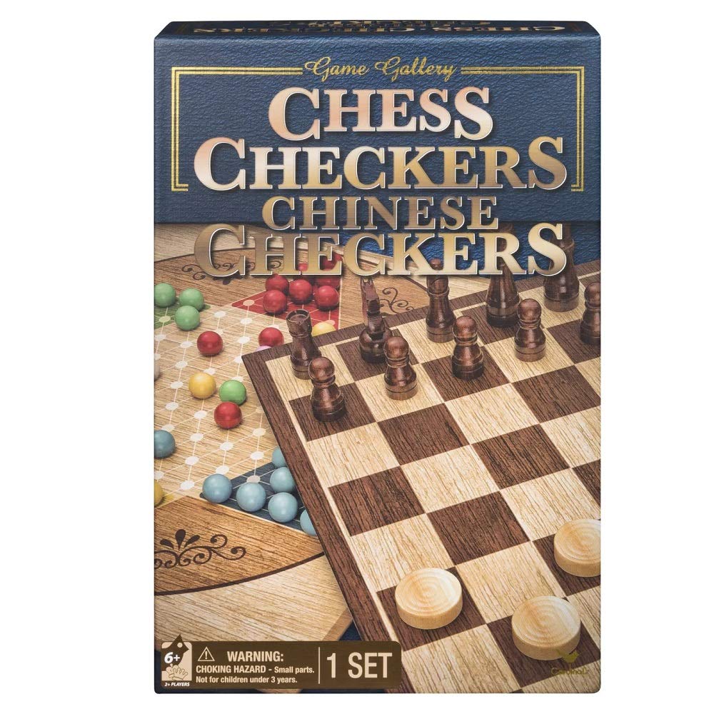Birsppy Game Gallery Chess, Checkers & Chinese Checkers Board Game Set – Family Fun