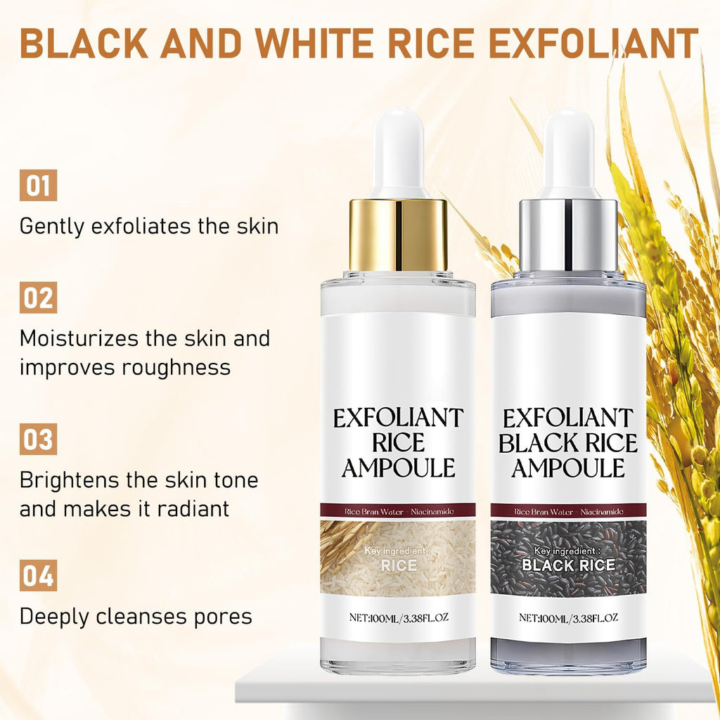 Birunwer Rice Exfoliant Ampoule Duo – Black & White Rice Peel (2x100ml)