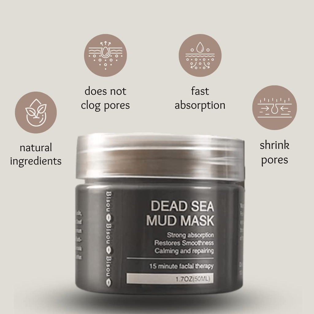 Bisou Bisou Bisou Clay, Dead Sea Mud & Charcoal Gel Face Mask Trio – Deep Cleansing & pH Balanced