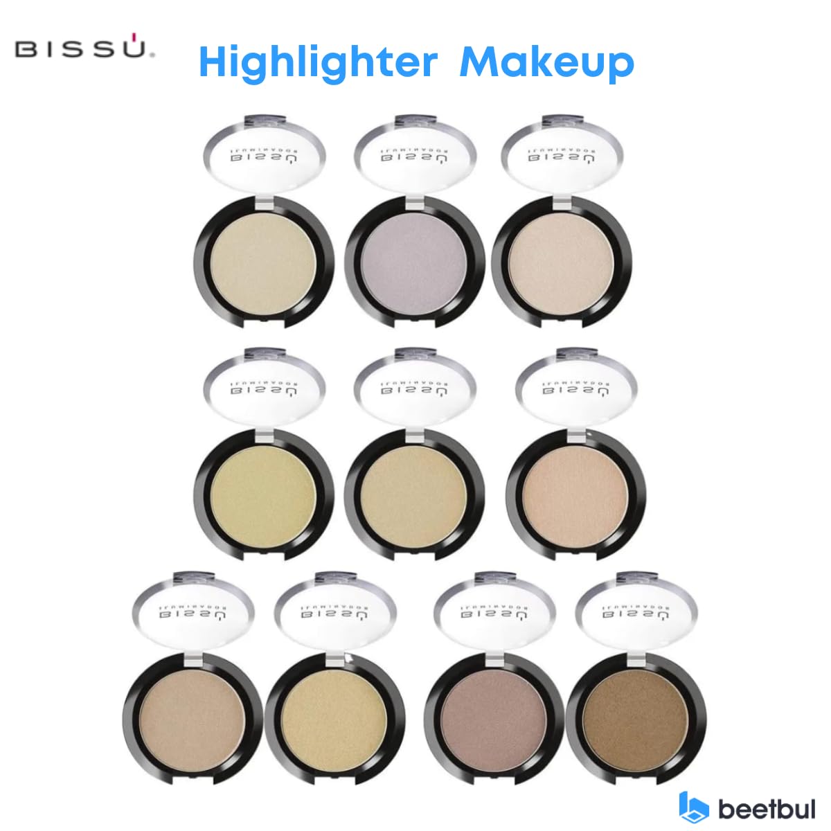 Bissú Powder Highlighter Makeup – Lightweight Silky Glow in 10 Shades (02 Taurus, 4.5 g)