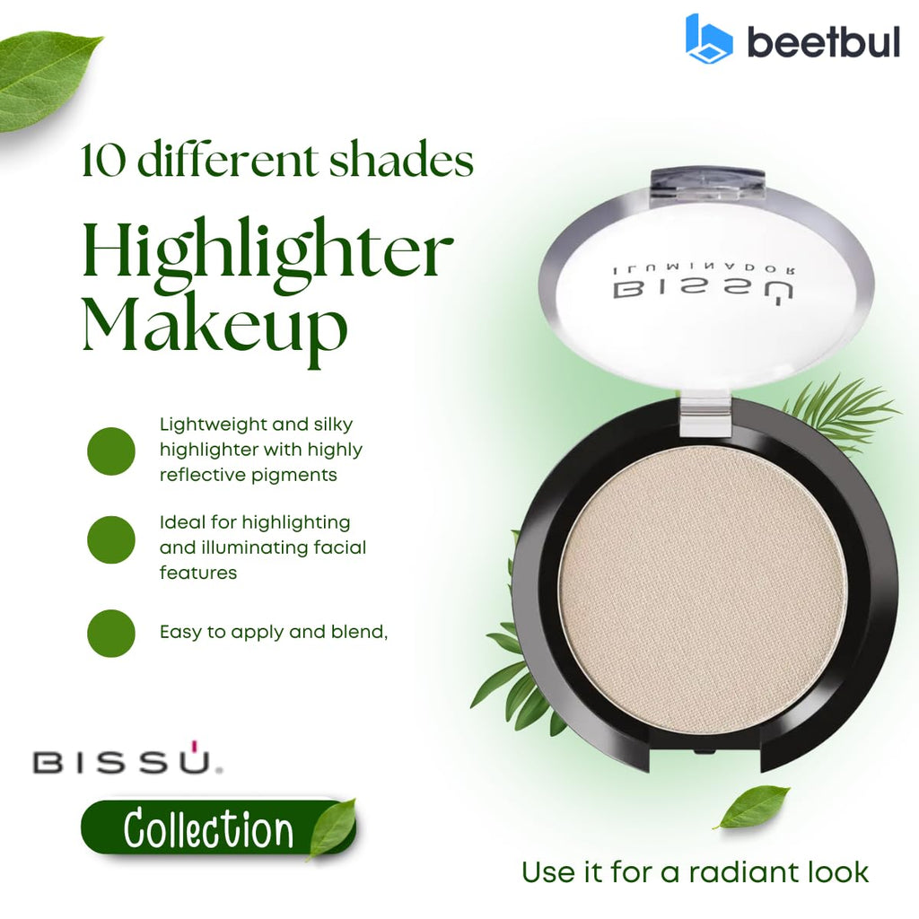 Bissú Powder Highlighter Makeup – Lightweight Silky Glow in 10 Shades (02 Taurus, 4.5 g)