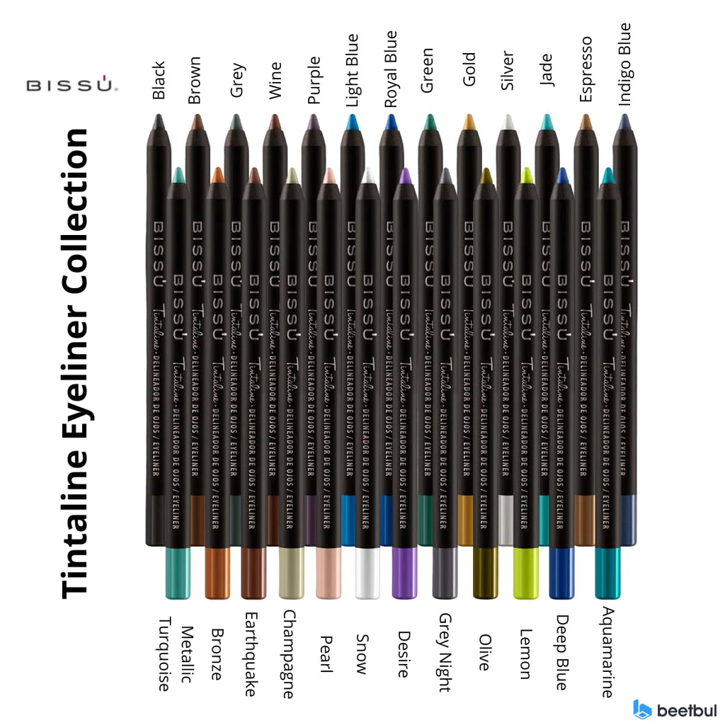 Bissú Tintaline Eyeliner – 25 Vivid Colors, High-Coverage & Smudge-Proof (Champagne)