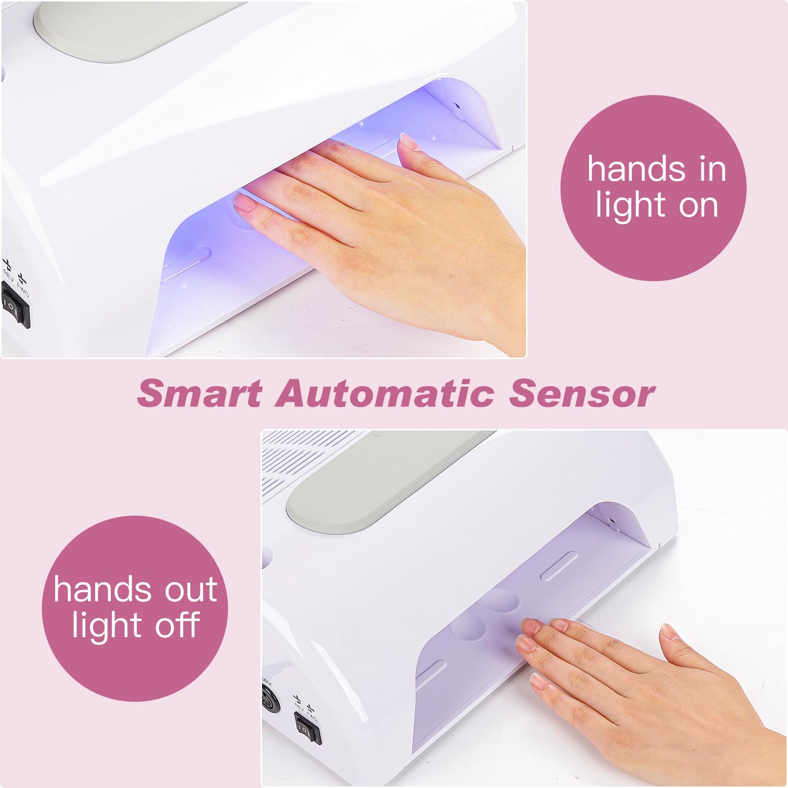 Biutee 5-in-1 Nail Dust Collector — 80W Vacuum, 30,000 RPM Drill, UV/LED Lamp