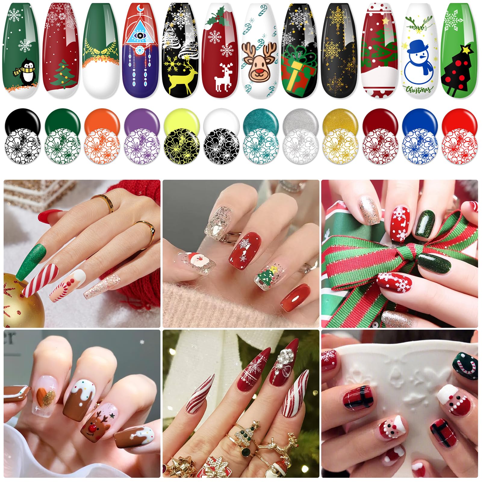 Biutee Nail Stamping Gel Pack – 12 Colors (8ml) for Nail Stamping Plates | UV/LED Safe