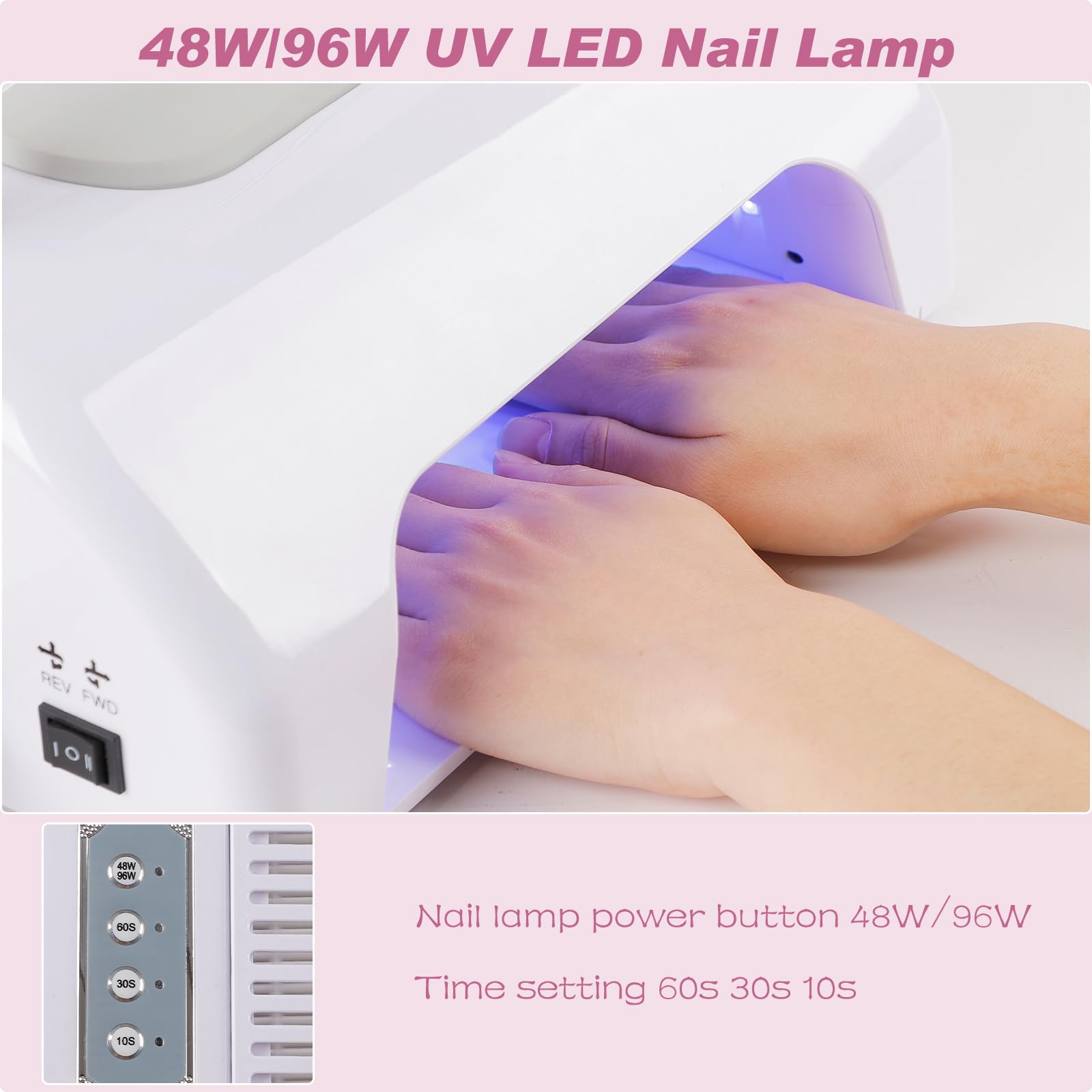 Biutee 5-in-1 Nail Dust Collector — 80W Vacuum, 30,000 RPM Drill, UV/LED Lamp