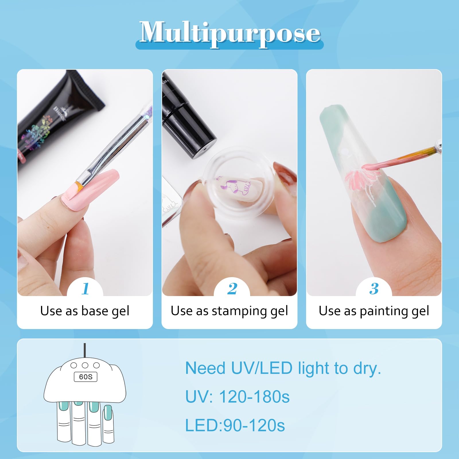 Biutee Nail Stamping Gel Polish – 24 Colors, 0.17 Fl Oz, Soak Off, UV/LED Cure