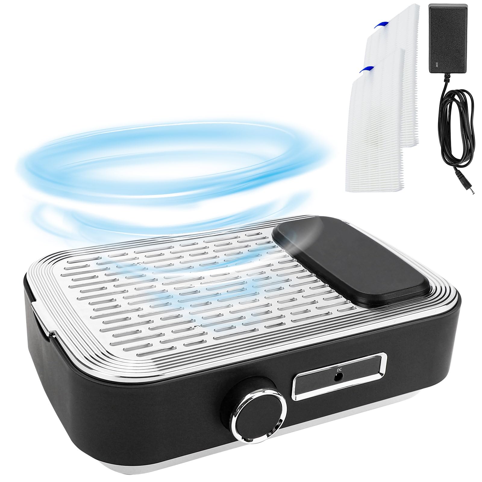Biutee Rechargeable Nail Dust Collector — 80W Power, 2 Reusable Filters, Adjustable Suction
