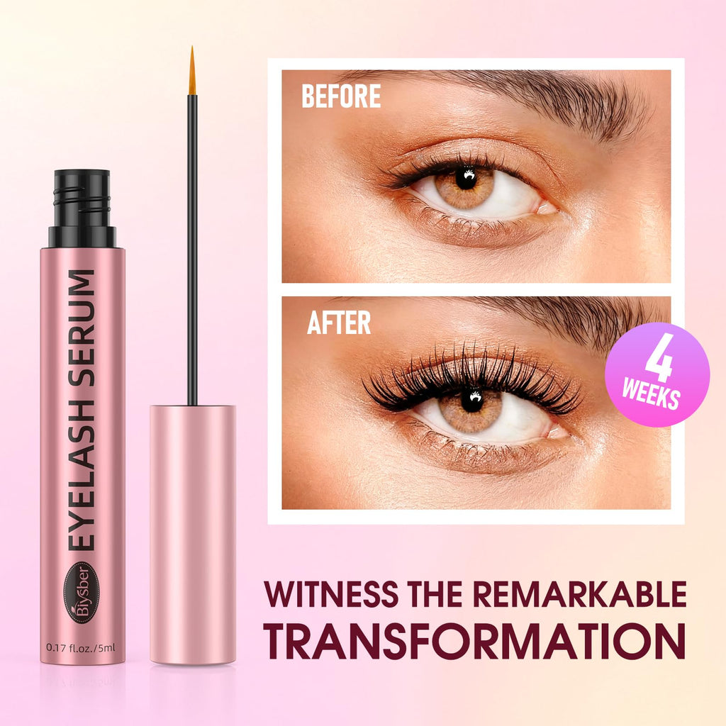 Biysber Lash Serum for Eyelash Growth – Premium Vegan Formula for Longer, Fuller Lashes & Brows (5 mL)