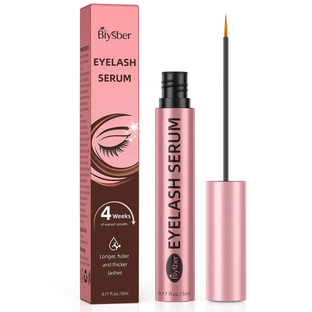 Biysber Lash Serum for Eyelash Growth – Premium Vegan Formula for Longer, Fuller Lashes & Brows (5 mL)
