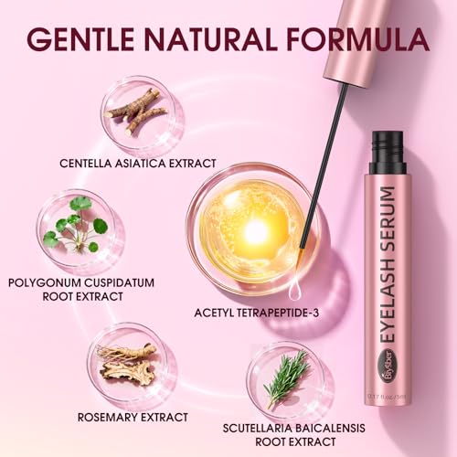 Biysber Lash Serum for Eyelash Growth – Longer, Fuller Lashes & Brows (5 mL) – Gentle & Vegan