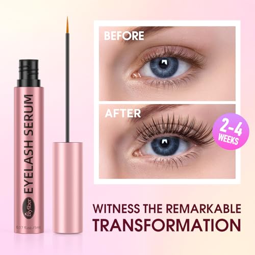Biysber Lash Serum for Eyelash Growth – Longer, Fuller Lashes & Brows (5 mL) – Gentle & Vegan