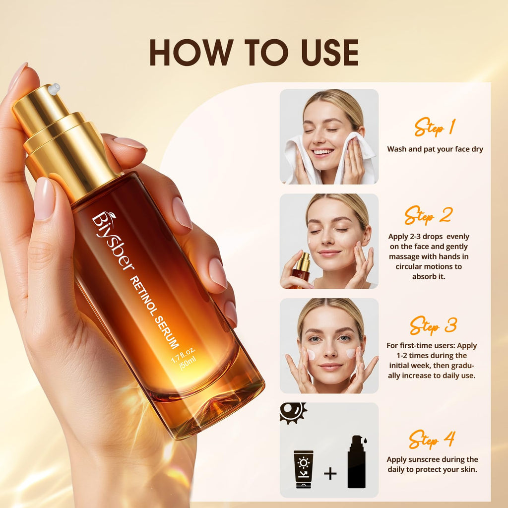 BIYSBER Retinol Collagen Serum for Face – Anti-Aging, Hydration & Firming (1.7 fl oz)