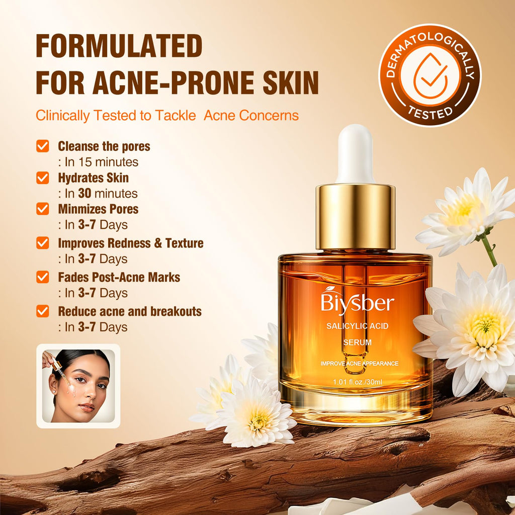BIYSBER Salicylic Acid 2% Serum – Acne-Prone Skin, Oil Control & Hydration