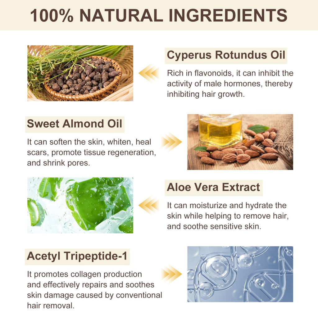 BKKTfBWK Cyperus Rotundus Oil – Natural Hair Reduction & Skin Soothing, 60ml