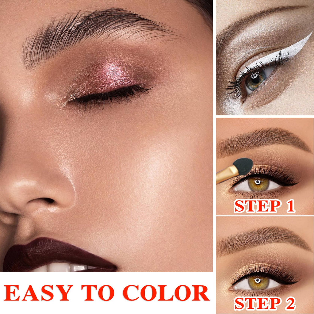 BKPPLZP 12-Color Naked Eyeshadow Palette – Nude Matte & Glitter Eye Shadow Set with Contour Stick