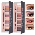 BKPPLZP 12-Color Naked Eyeshadow Palette – Nude Matte & Glitter Eye Shadow Set with Contour Stick