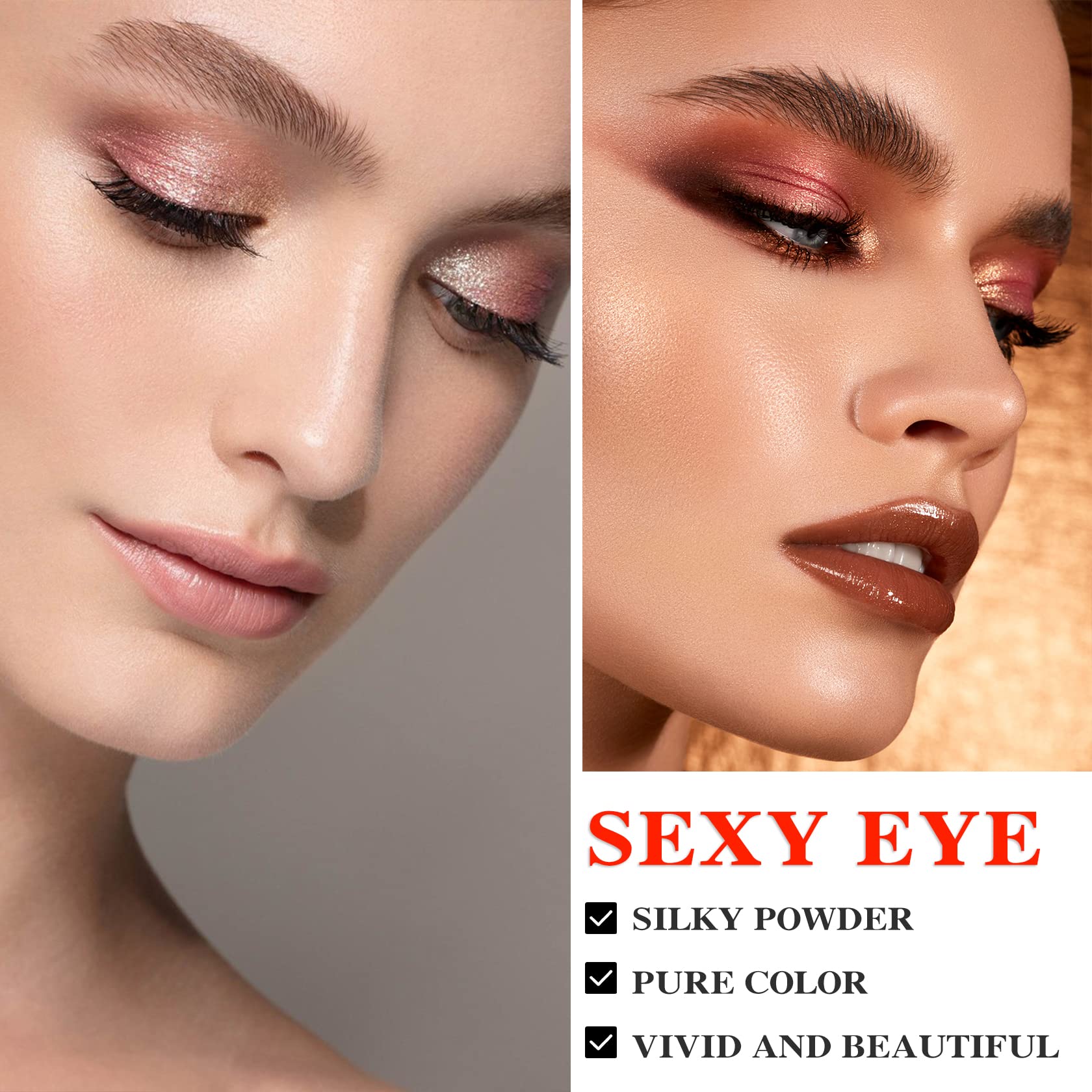 BKPPLZP 12-Color Naked Eyeshadow Palette – Nude Matte & Glitter Eye Shadow Set with Contour Stick