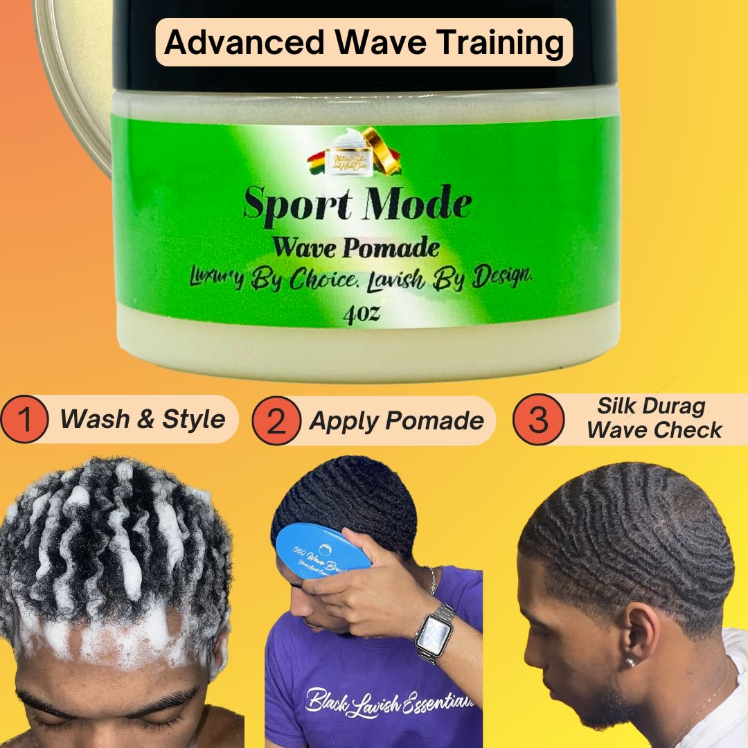 Black Lavish Essentials 360 Wave Pomade - Ultra-Smooth, Strong Hold (4oz)