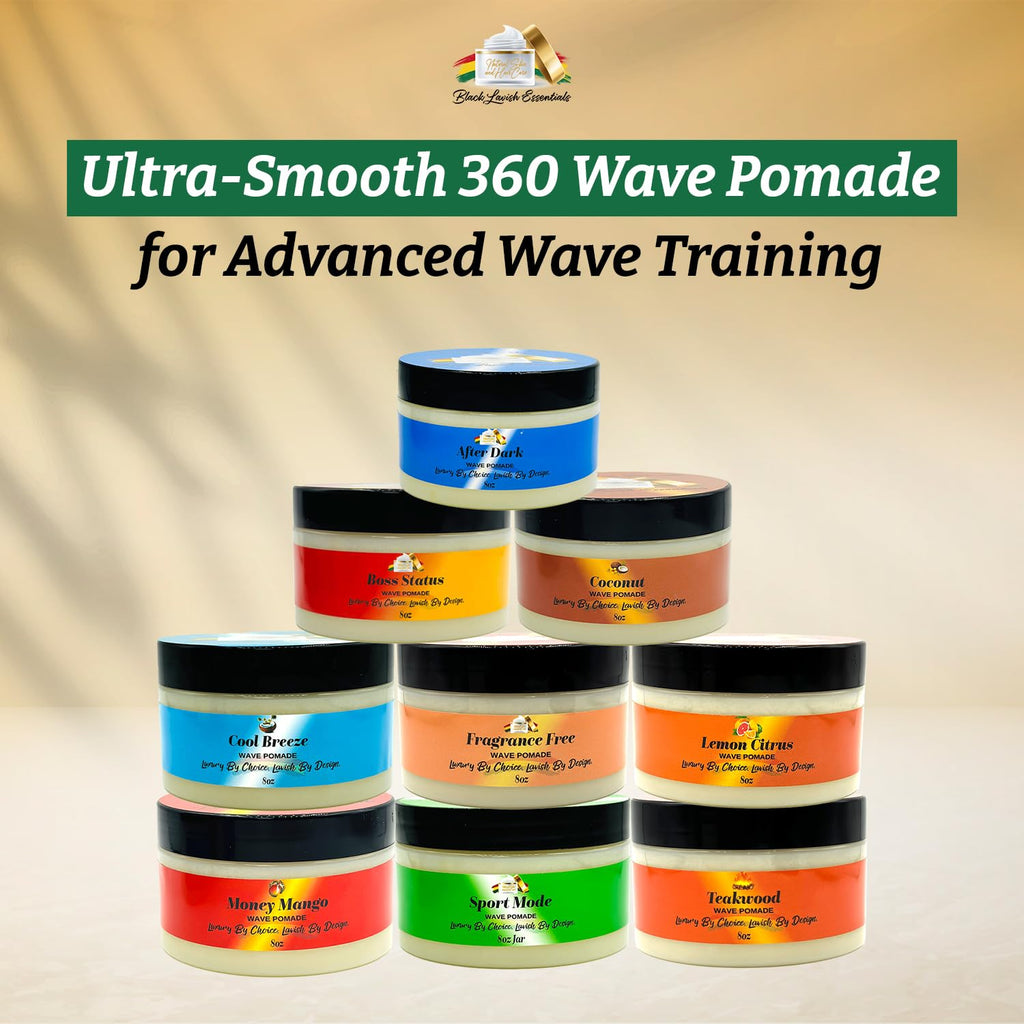 Black Lavish Essentials Money Mango Pomade – Ultra-Smooth 360 Wave Pomade for Men, Deep Waves, Strong Hold & Shine, Non-Greasy, 8oz