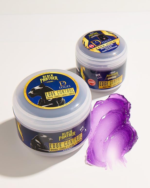 Black Panther Extra Hold Braiding Gel – Strong Edge Control (8oz + 4oz) | BLACK PANTHER STRONG DIAMOND EDGES