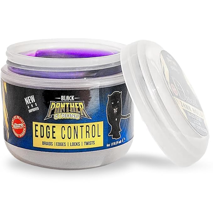 Black Panther Extra Hold Braiding Gel – Strong Edge Control (8oz + 4oz) | BLACK PANTHER STRONG DIAMOND EDGES