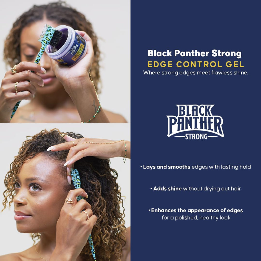 Black Panther Extra Hold Braiding Gel – Strong Edge Control (8oz + 4oz) | BLACK PANTHER STRONG DIAMOND EDGES