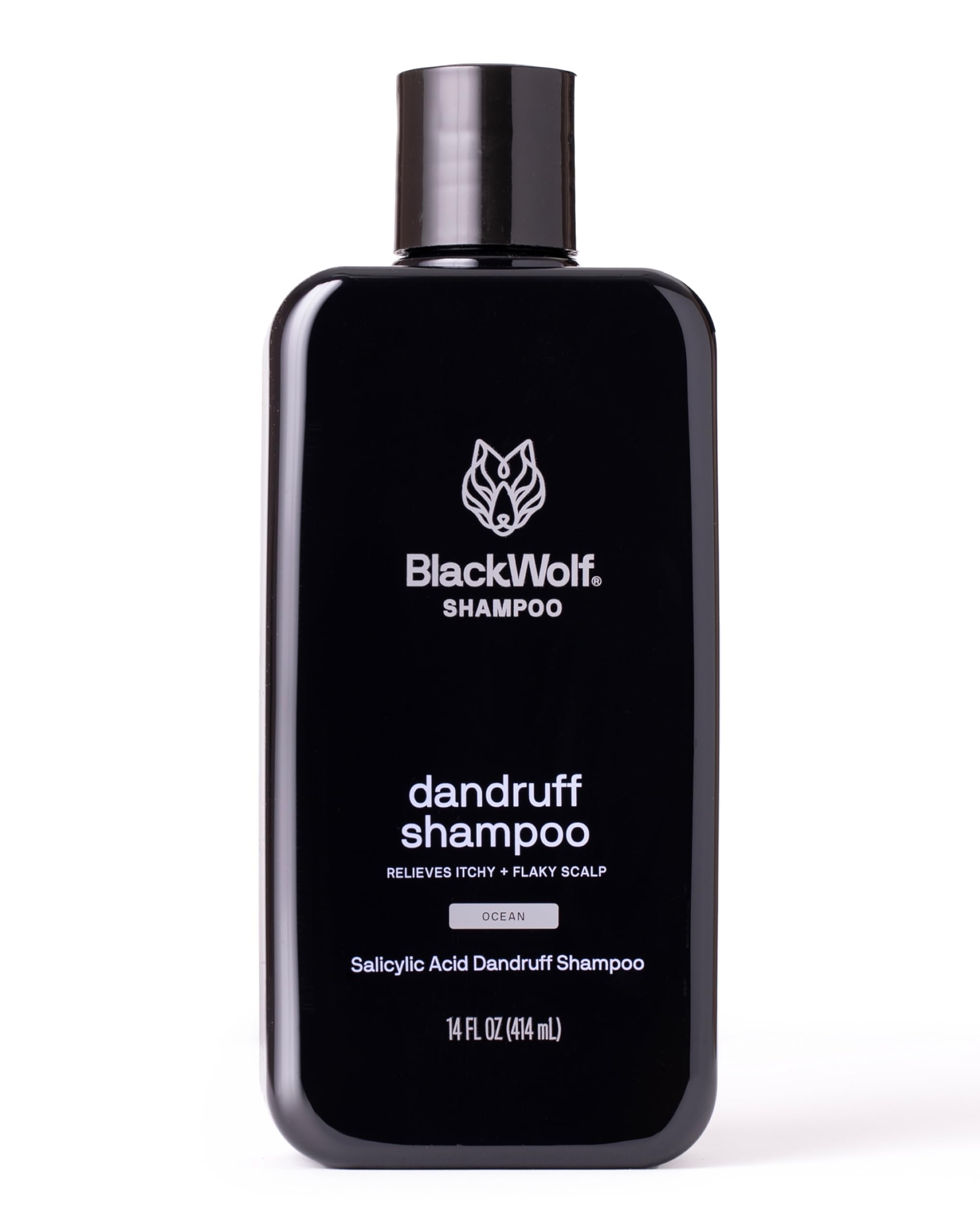 Black Wolf Anti-Dandruff Shampoo – Salicylic Acid Formula for Flake Control & Itch Relief (14 oz)