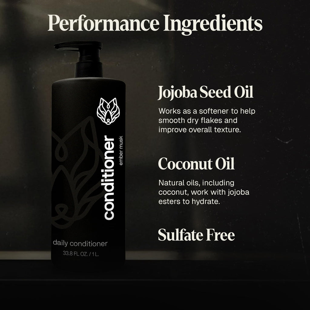 Black Wolf Mens Everyday Hair Conditioner — Salon-Grade Hydration & Detangling