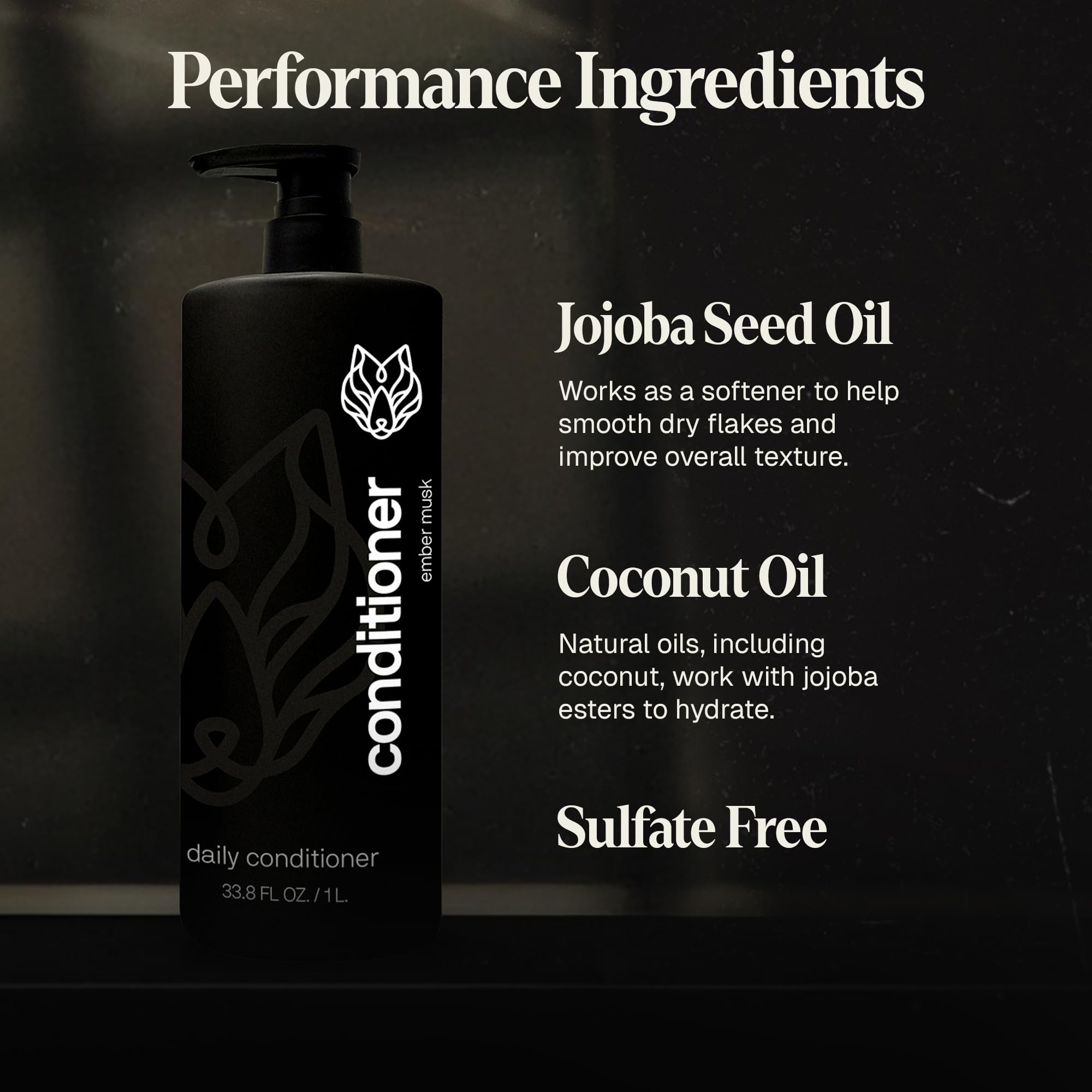 Black Wolf Mens Everyday Hair Conditioner — Salon-Grade Hydration & Detangling