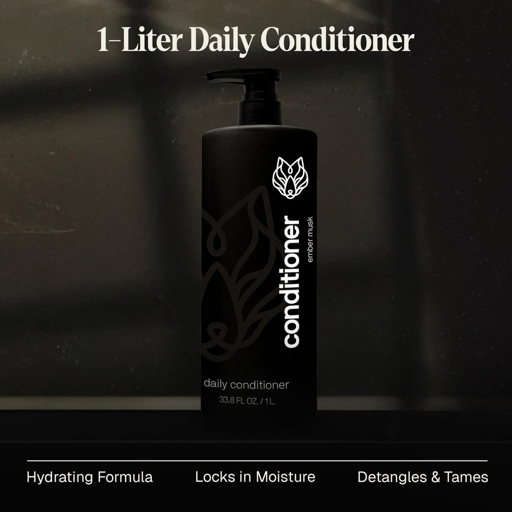 Black Wolf Mens Everyday Hair Conditioner — Salon-Grade Hydration & Detangling