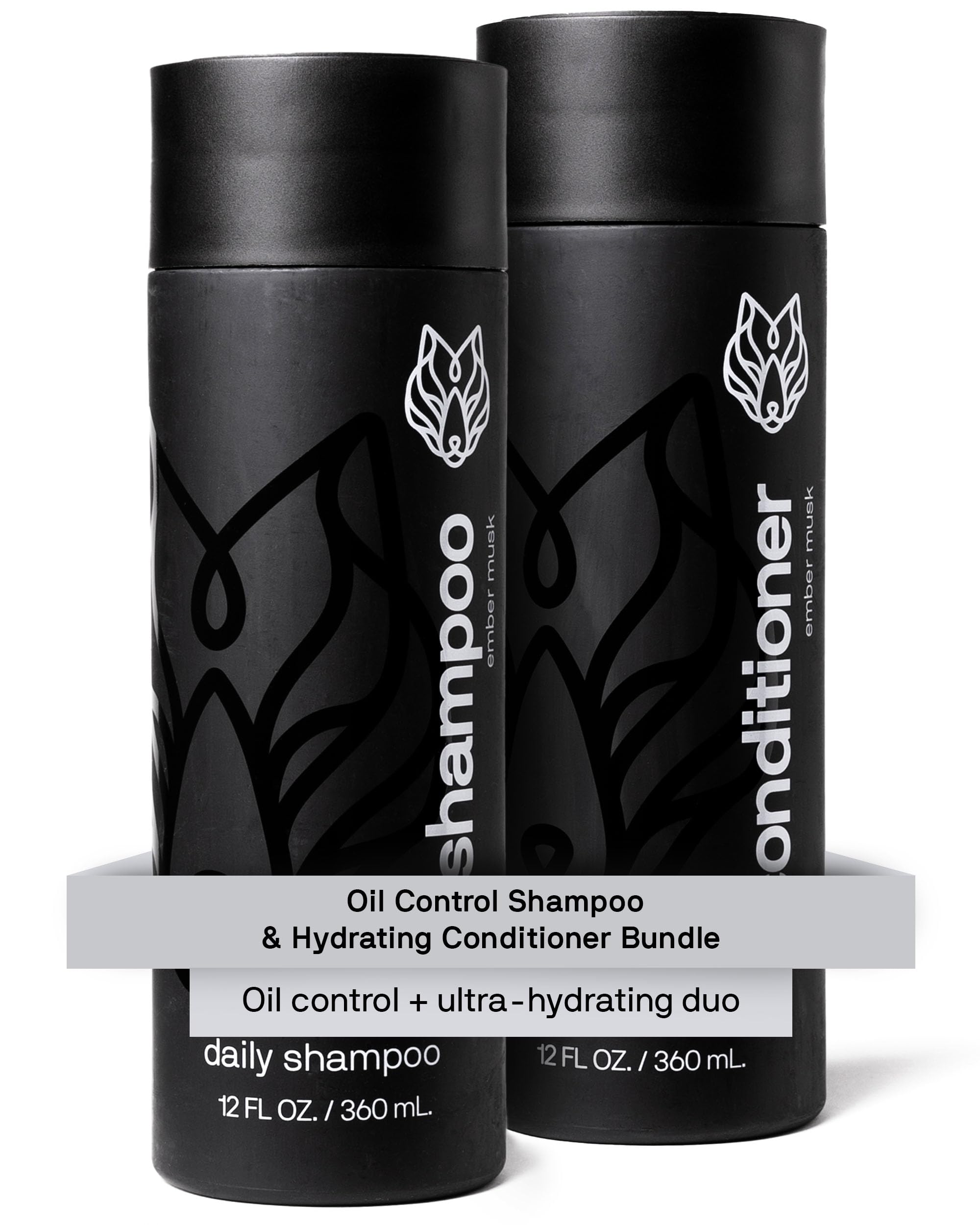 Black Wolf Oil Control Shampoo & Conditioner Set for Oily Hair – Daily Men’s Hair Care