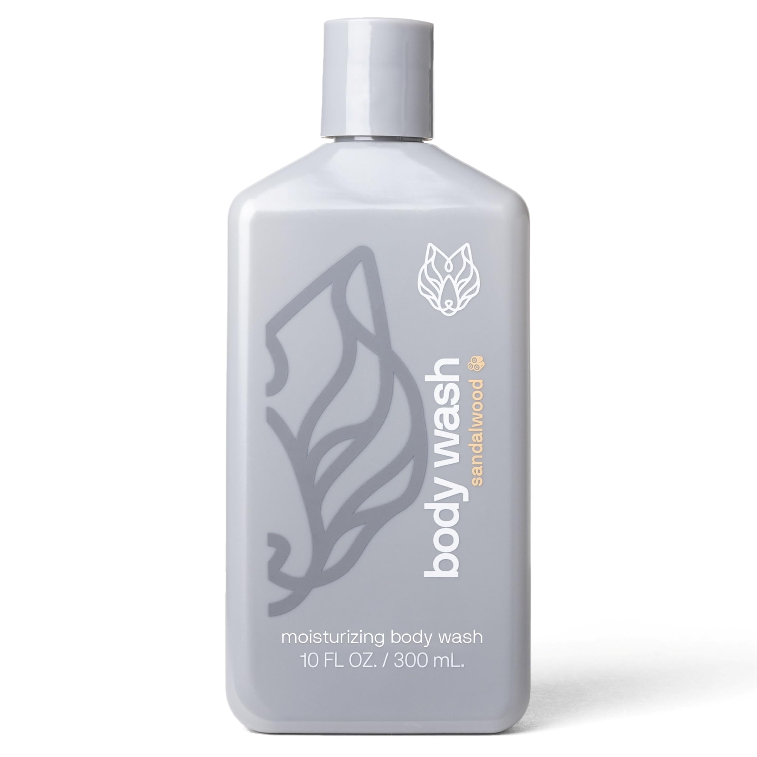 Black Wolf Moisturizing Body Wash for Men – Sandalwood Hydration with Hyaluronic Acid, Aloe Vera & Jojoba Oil