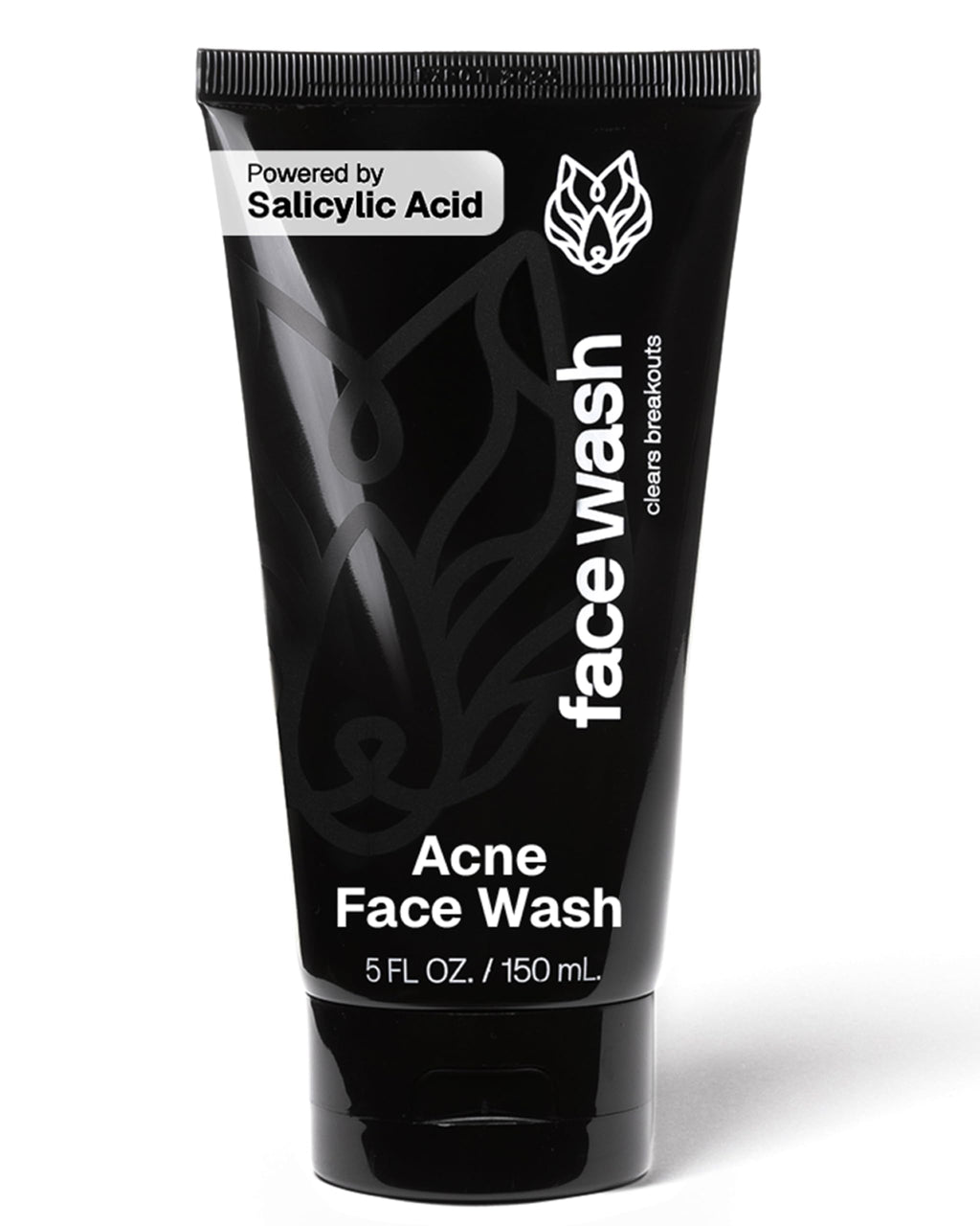 Black Wolf Salicylic Acid Acne Face Wash for Men – Charcoal Cleanser & Gentle Exfoliator