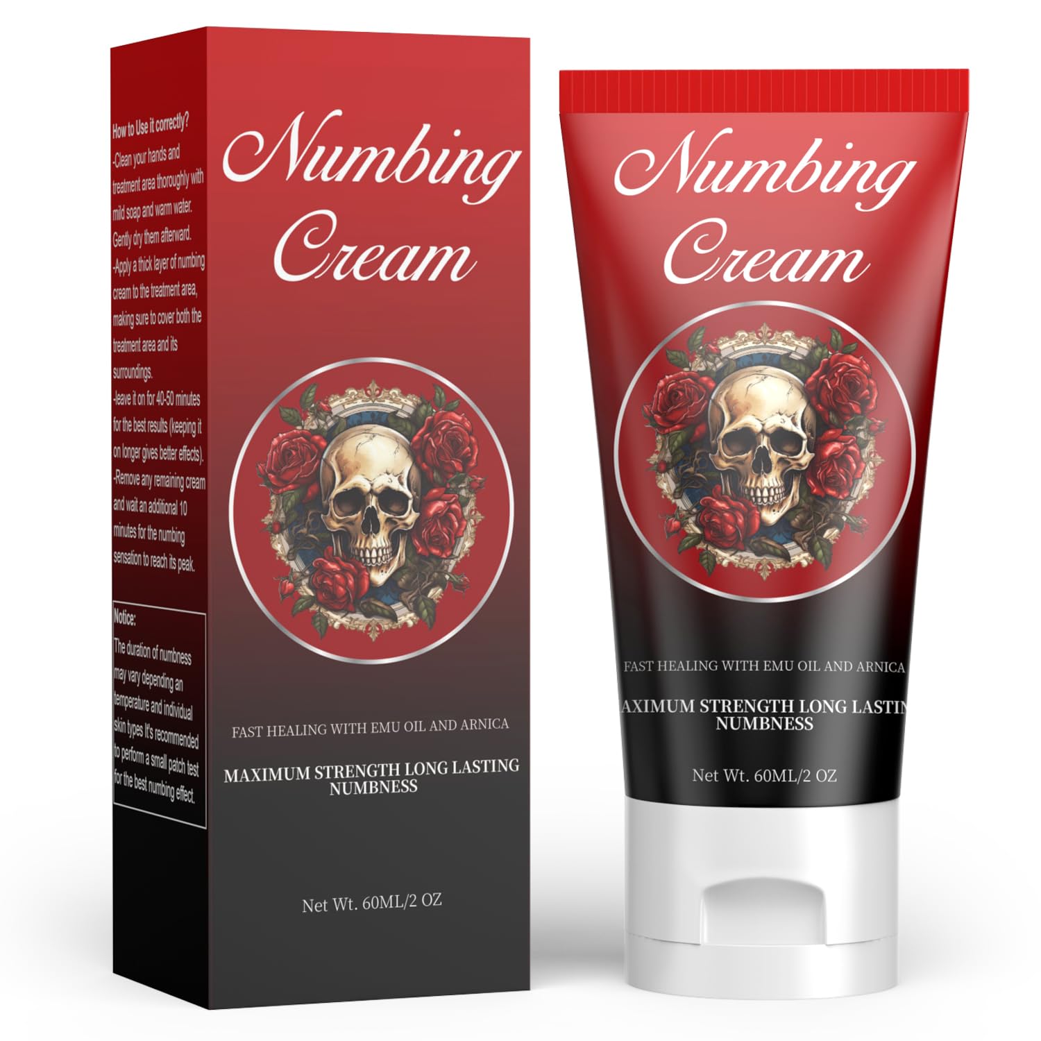 BlackCaves Numbing Cream – Maximum Strength Skin Numbing with Emu Oil & Arnica, 60ml