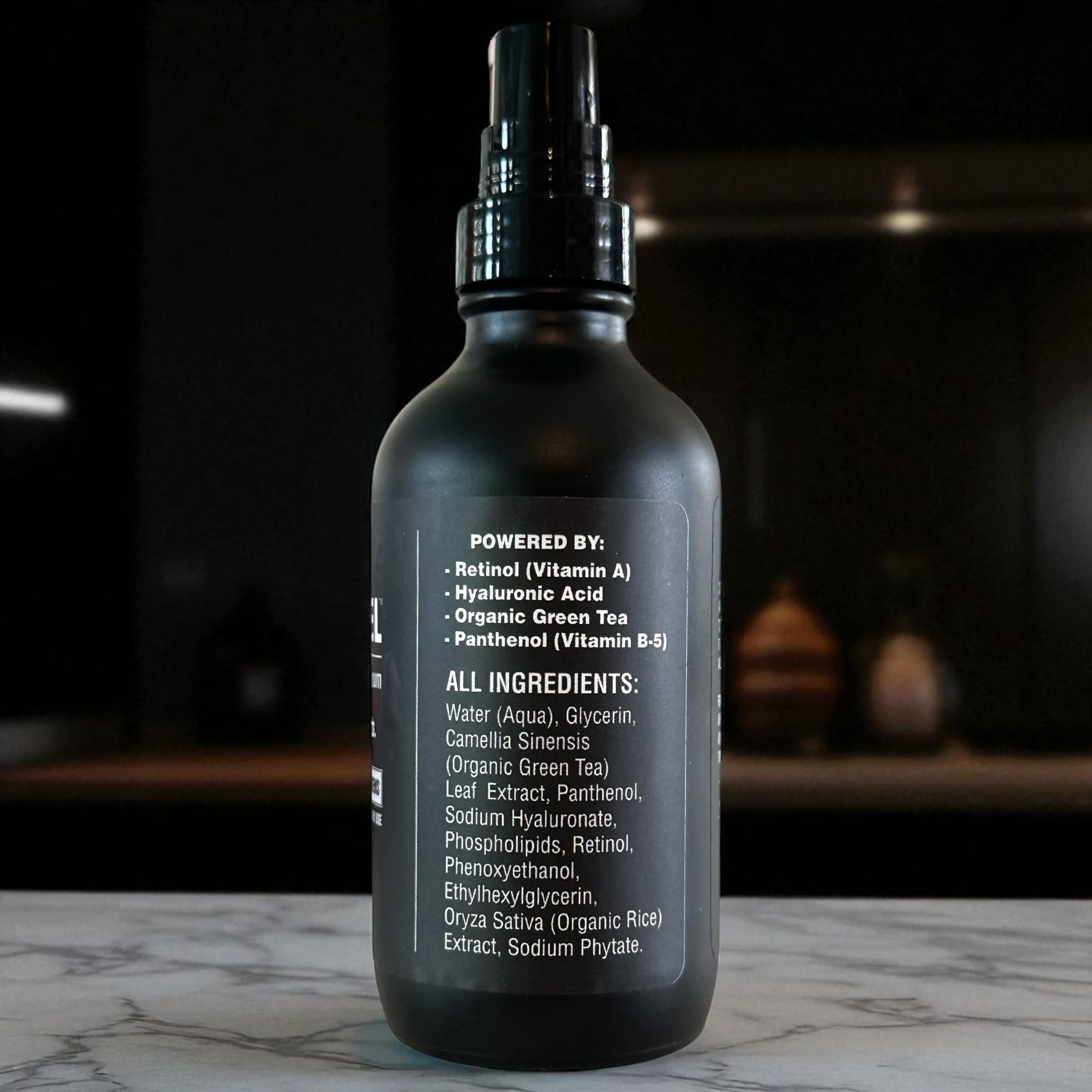 BLACKSTEEL Men's Anti-Aging Serum with Retinol & Hyaluronic Acid | One-Step Daily Wrinkle Reduction & Hydration | Made in USA | 4 oz