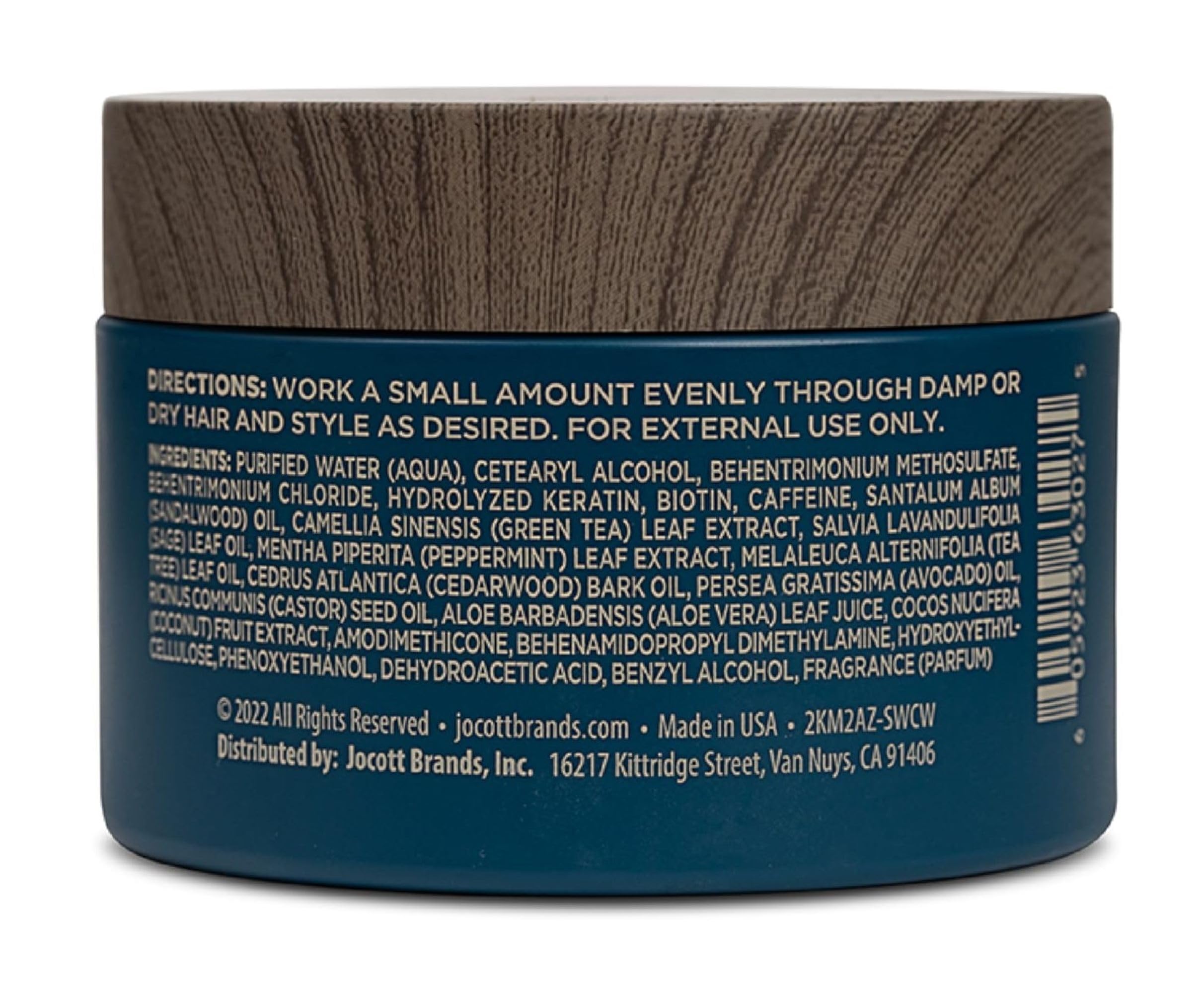 Blackstone Men's Grooming Thickening Pomade – Pliable Hold, Matte Finish, Sea + Surf Scent | Made in USA